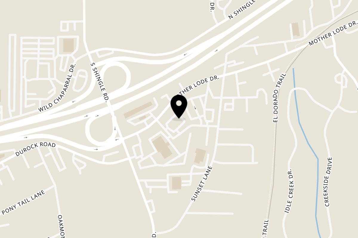 Map showing the location of Crepe Town European Café & Grill on 4064 Mother Lode Dr in Shingle Springs